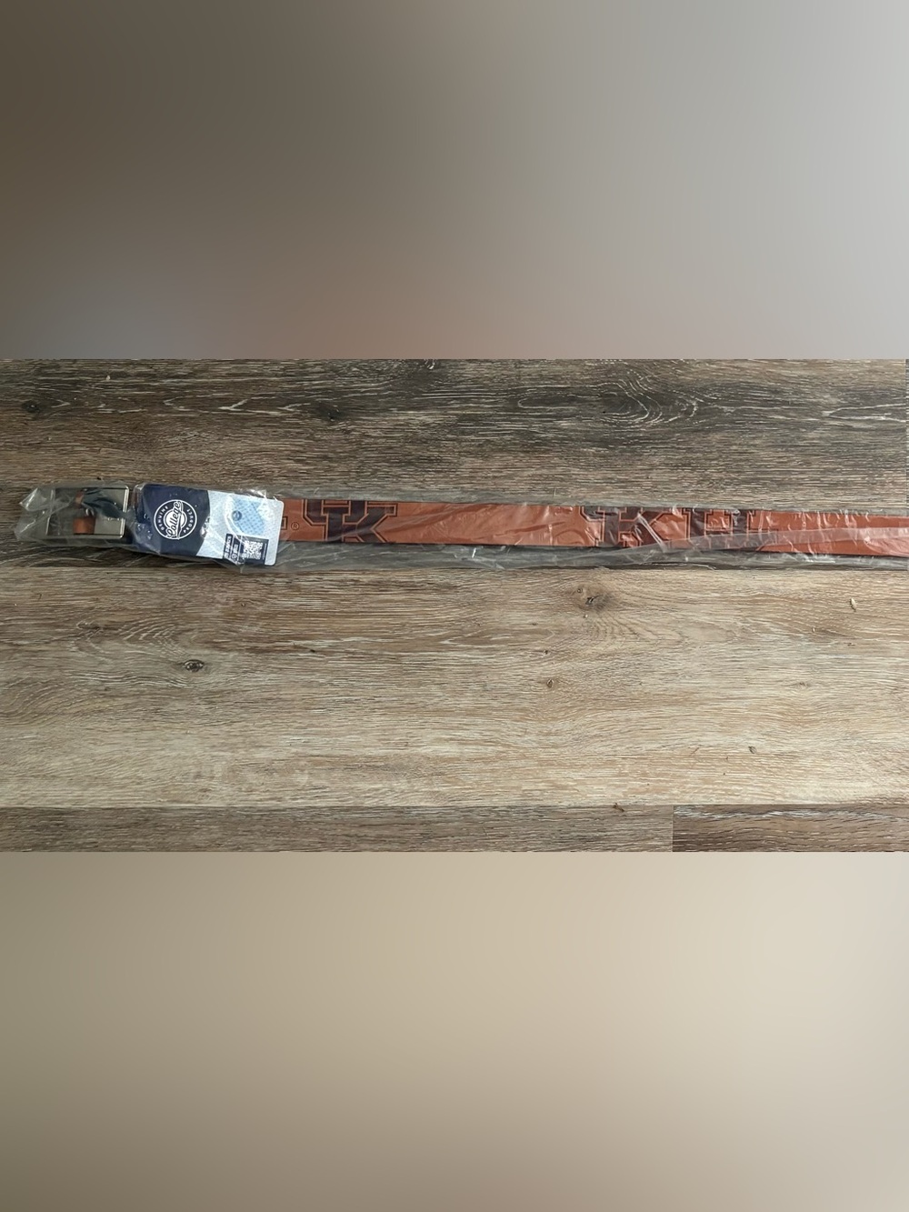 Men's Brown Genuine Leather Belt with Branded Buckle